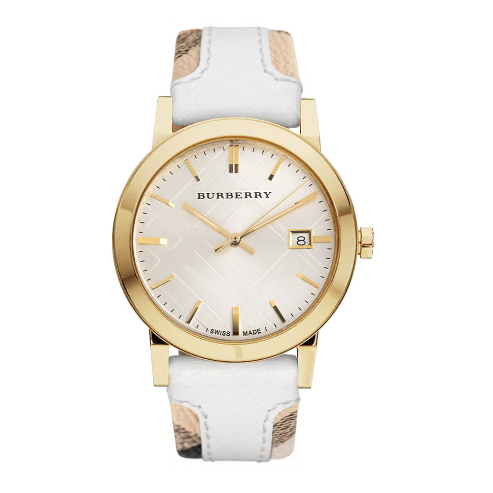Burberry The City Check Stamped Yellow Gold PVD 38mm Watch - product view 1