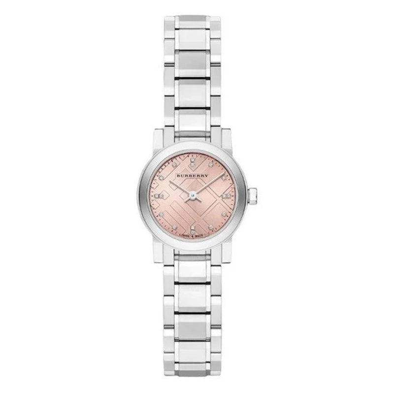 Burberry Ladies The City Check Diamonds Pink 26mm Watch - product view 1