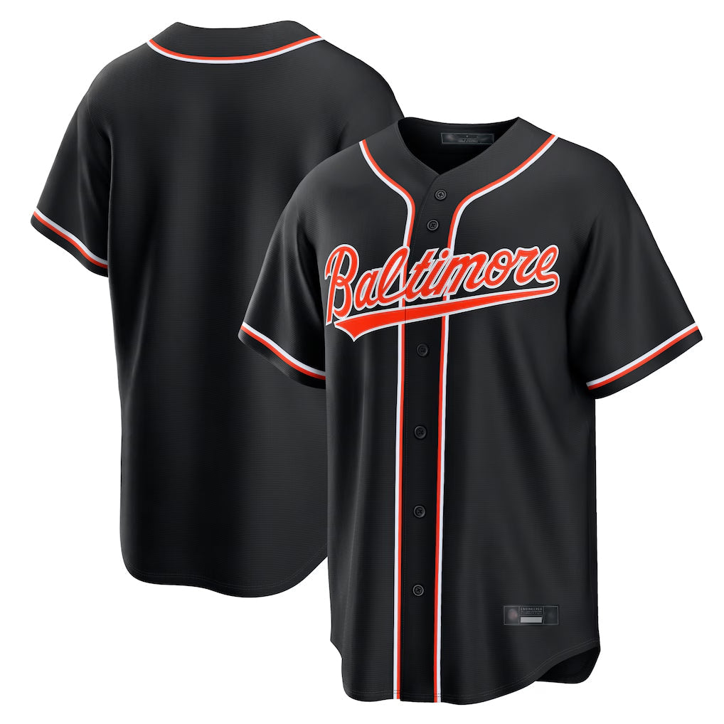 Baseball Jersey | Baltimore Orioles Black Out Fashion Home Game Blank Player Stitched - image 1