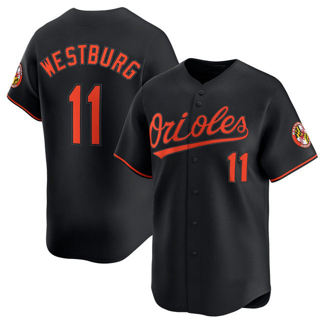 Baseball Jersey | Baltimore Orioles #11 Jordan Westburg Black 2025 Alternate Limited Stitched - image 1