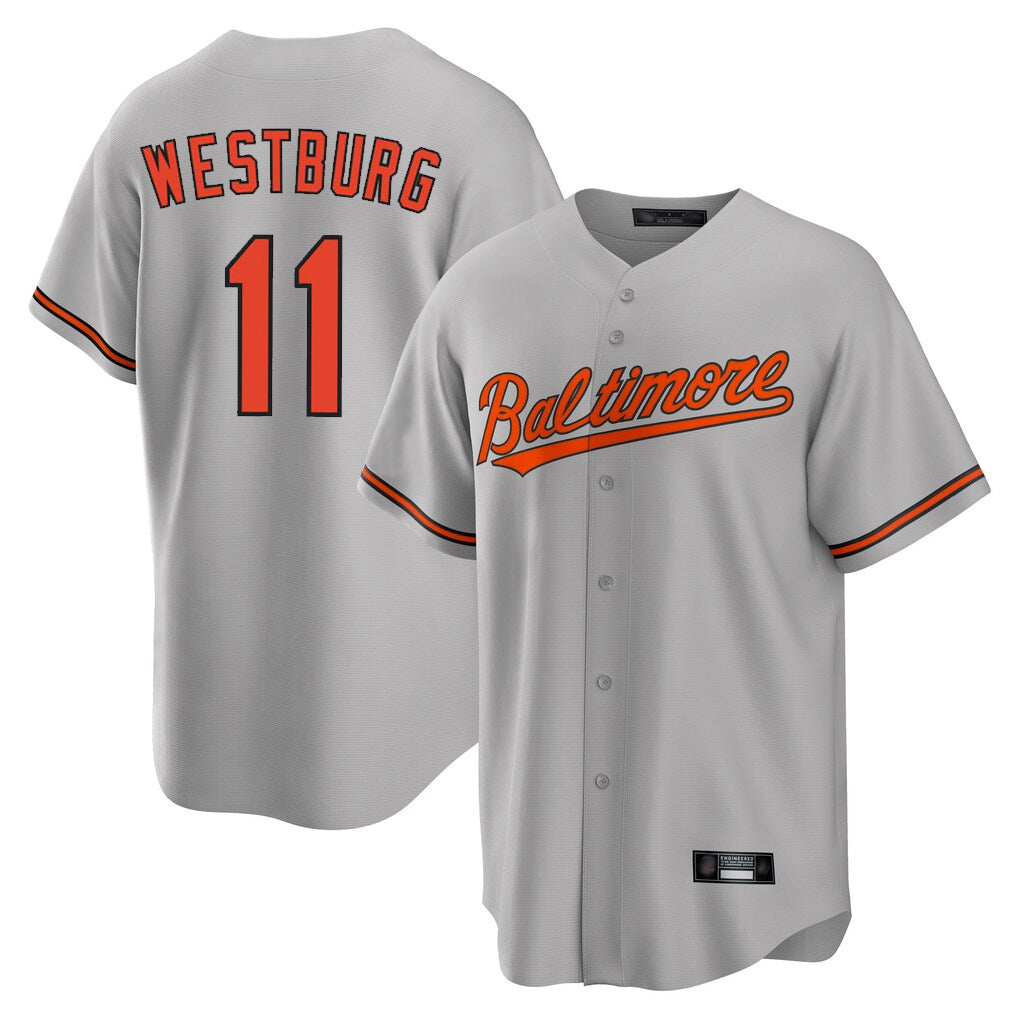 Baseball Jersey | Baltimore Orioles #11 Jordan Westburg Player Gray Home Game Stitched - image 1