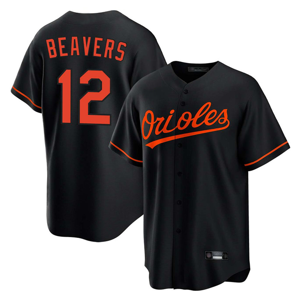 Baseball Jersey | Baltimore Orioles #12 Dylan Beavers Player Black Home Game Stitched - image 1