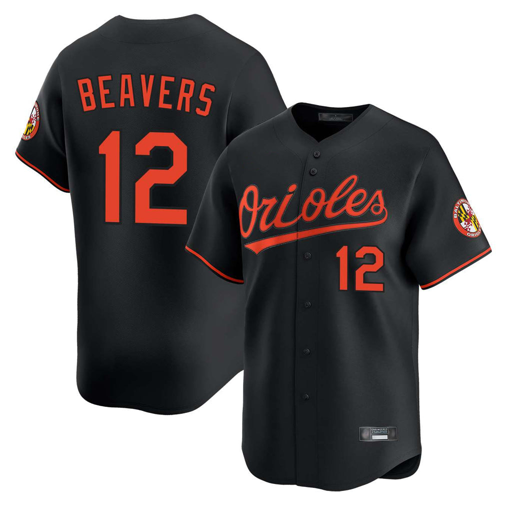 Baseball Jersey | Baltimore Orioles #12 Dylan Beavers Player Black Limited Home Game Stitched - image 1