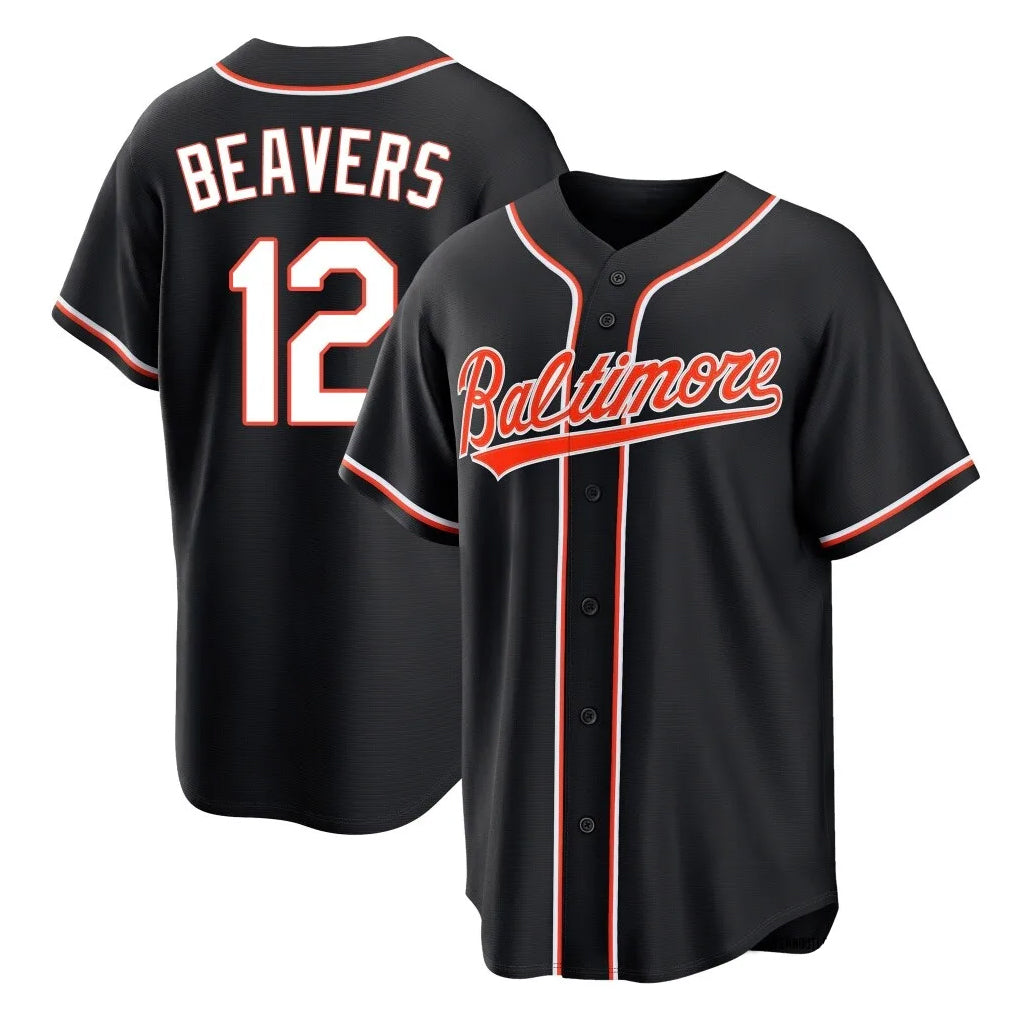 Baseball Jersey | Baltimore Orioles #12 Dylan Beavers Player Black Out Home Game Stitched - image 1
