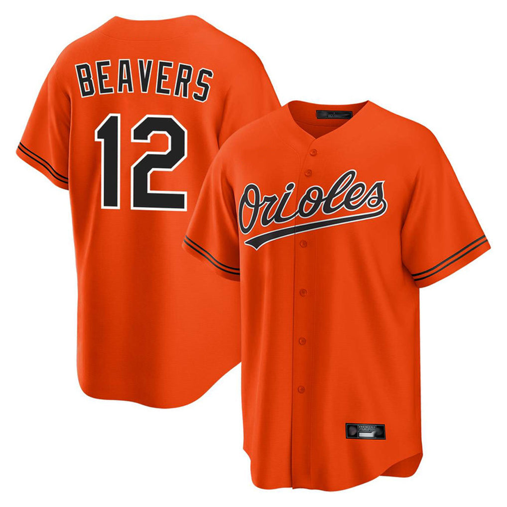 Baseball Jersey | Baltimore Orioles #12 Dylan Beavers Player Orange Home Game Stitched - image 1