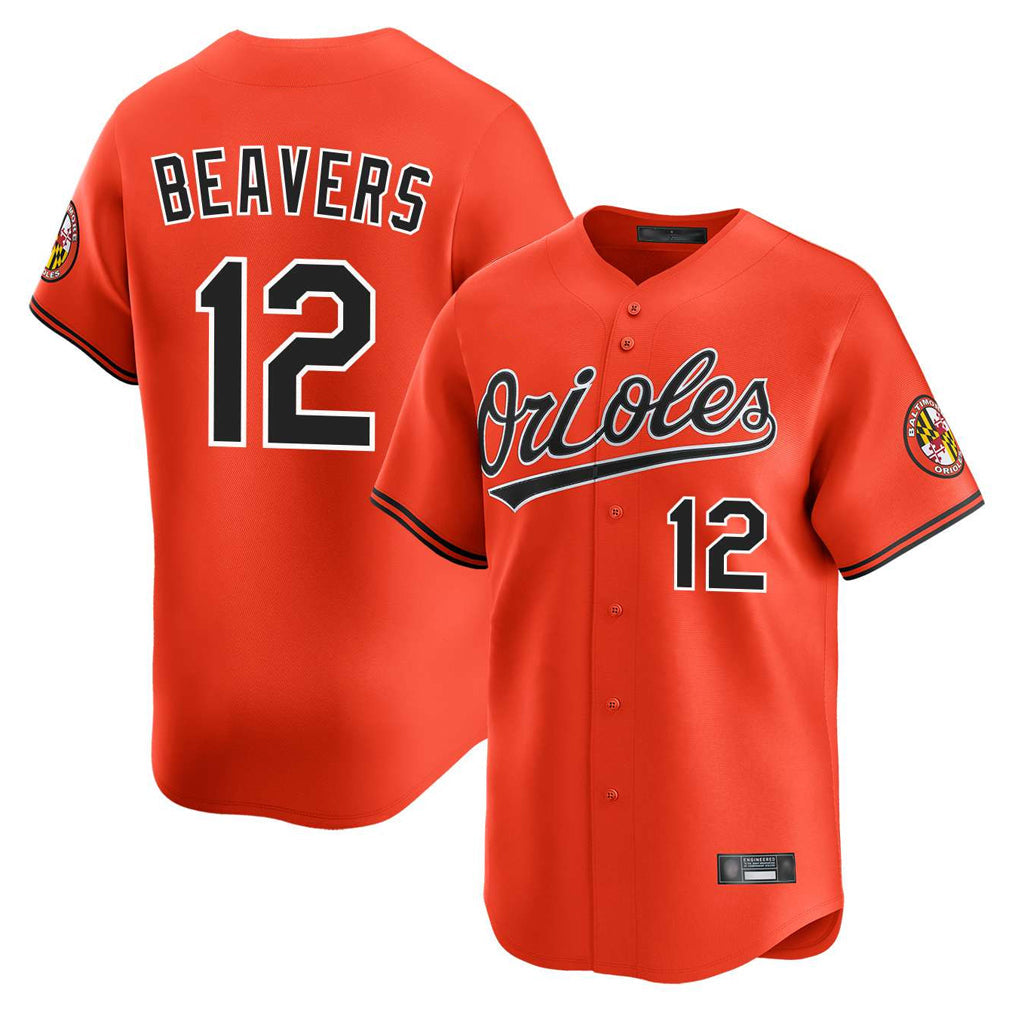 Baseball Jersey | Baltimore Orioles #12 Dylan Beavers Player Orange Limited Home Game Stitched - image 1