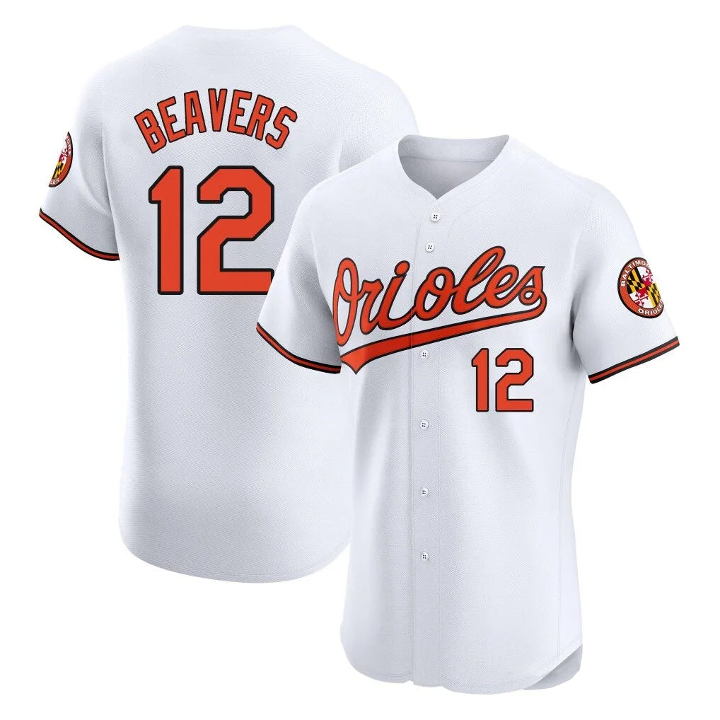 Baseball Jersey | Baltimore Orioles #12 Dylan Beavers Player White Limited Home Game Stitched - image 1