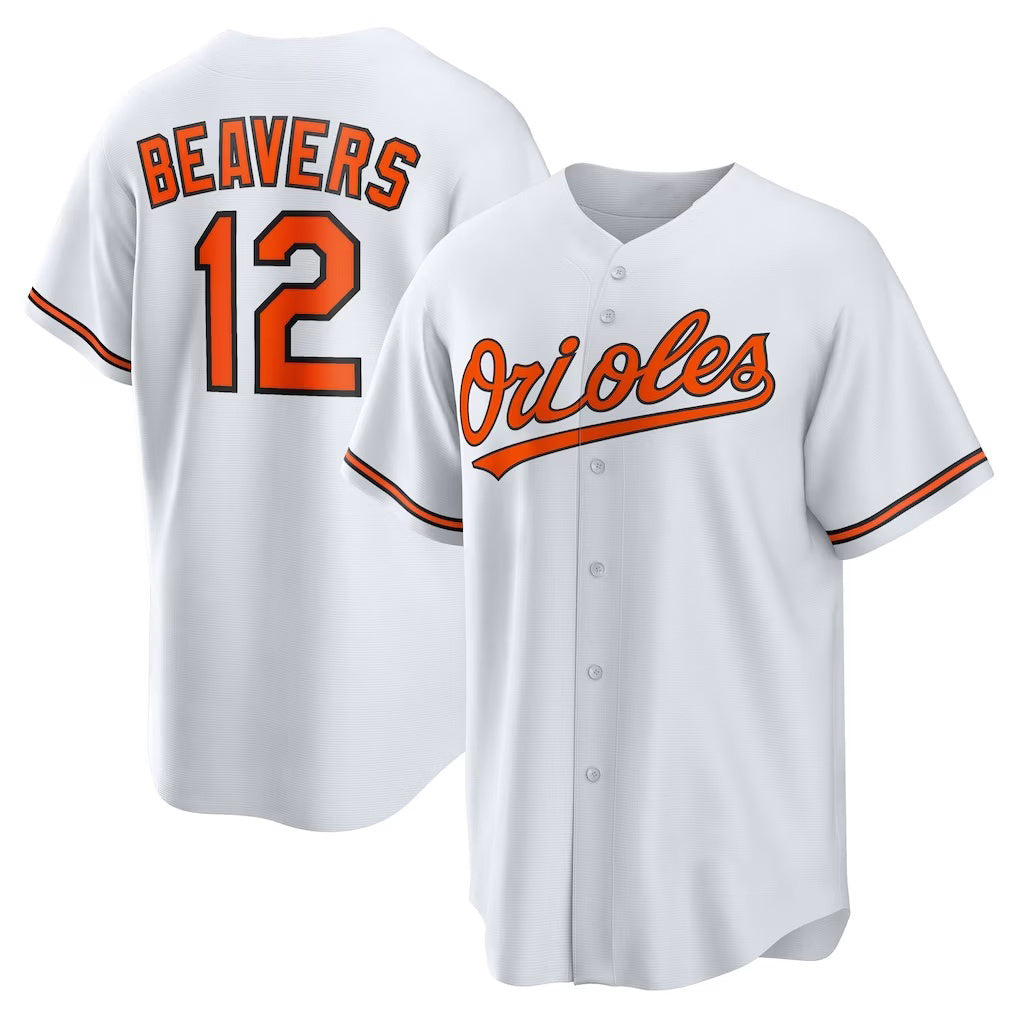 Baseball Jersey | Baltimore Orioles #12 Dylan Beavers White Home Replica - image 1