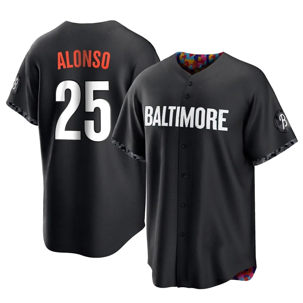Baseball Jersey | Baltimore Orioles #25 Pete Alonso Player Black City Connect Home Game Stitched - image 1