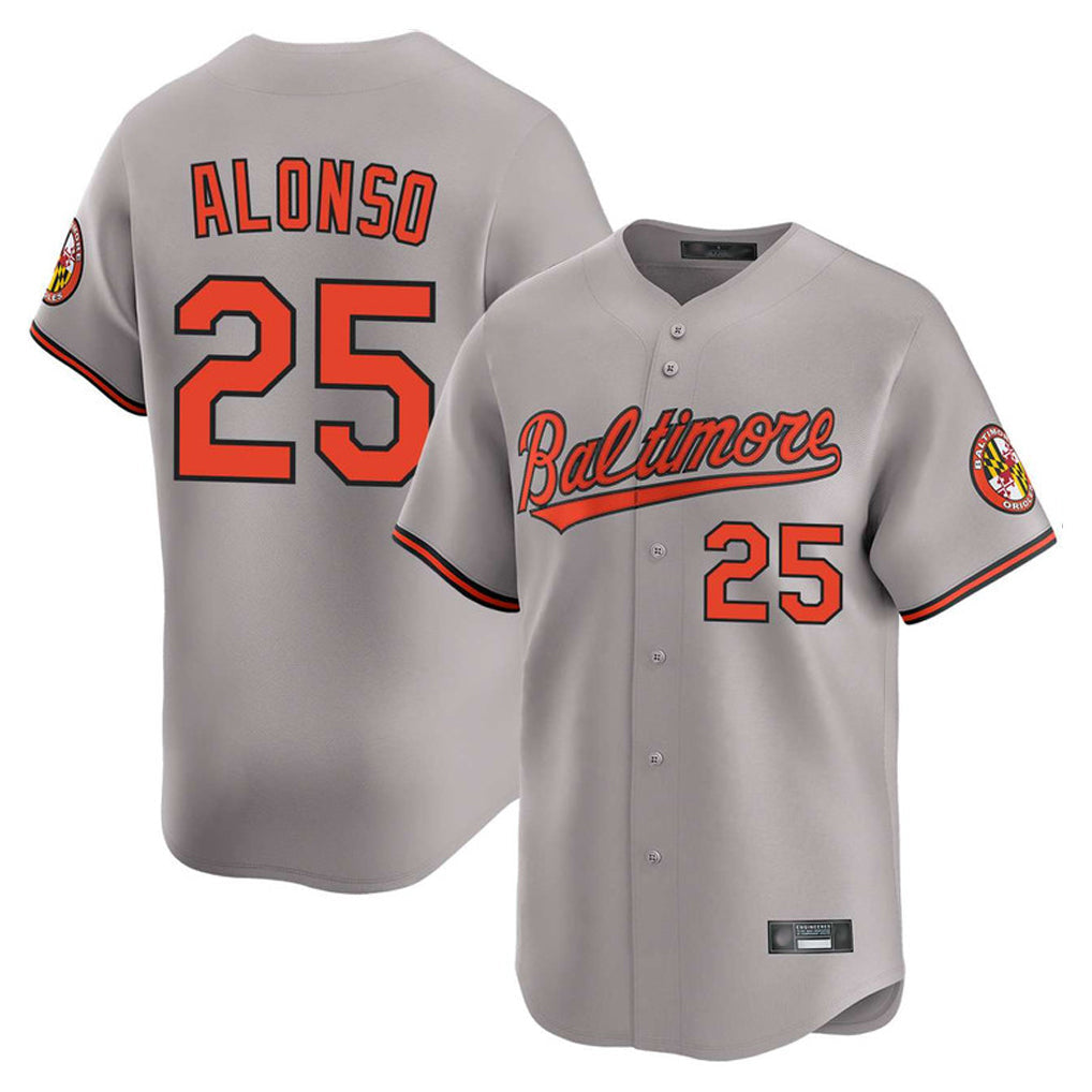 Baseball Jersey | Baltimore Orioles #25 Pete Alonso Player Gray Limited Home Game Stitched - image 1