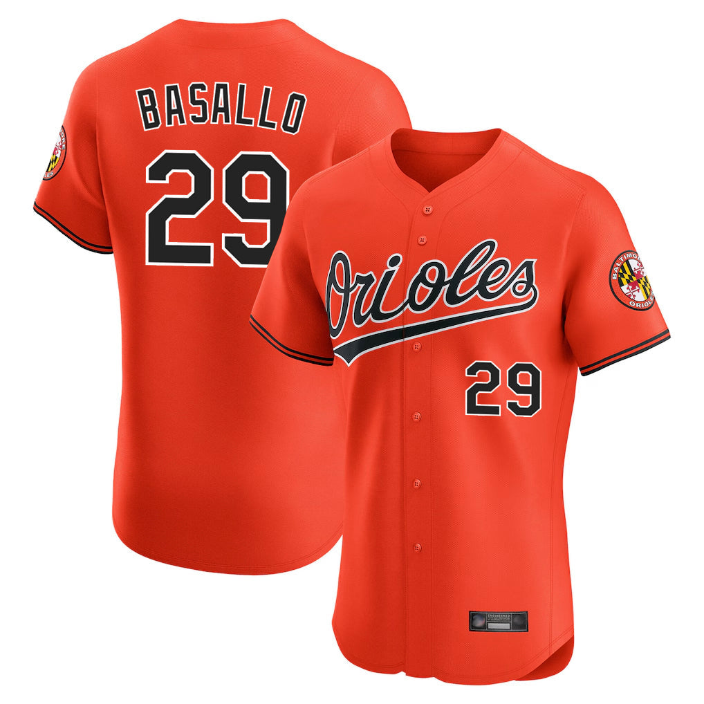 Baseball Jersey | Baltimore Orioles #29 Samuel Basallo Player Orange Limited Home Game Stitched - image 1