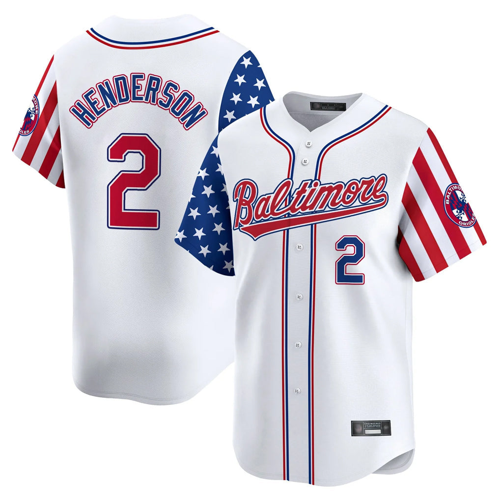 Baseball Jersey | Baltimore Orioles #2 Gunnar Henderson Player White Independence Day Limited Home Game Stitched - image 1