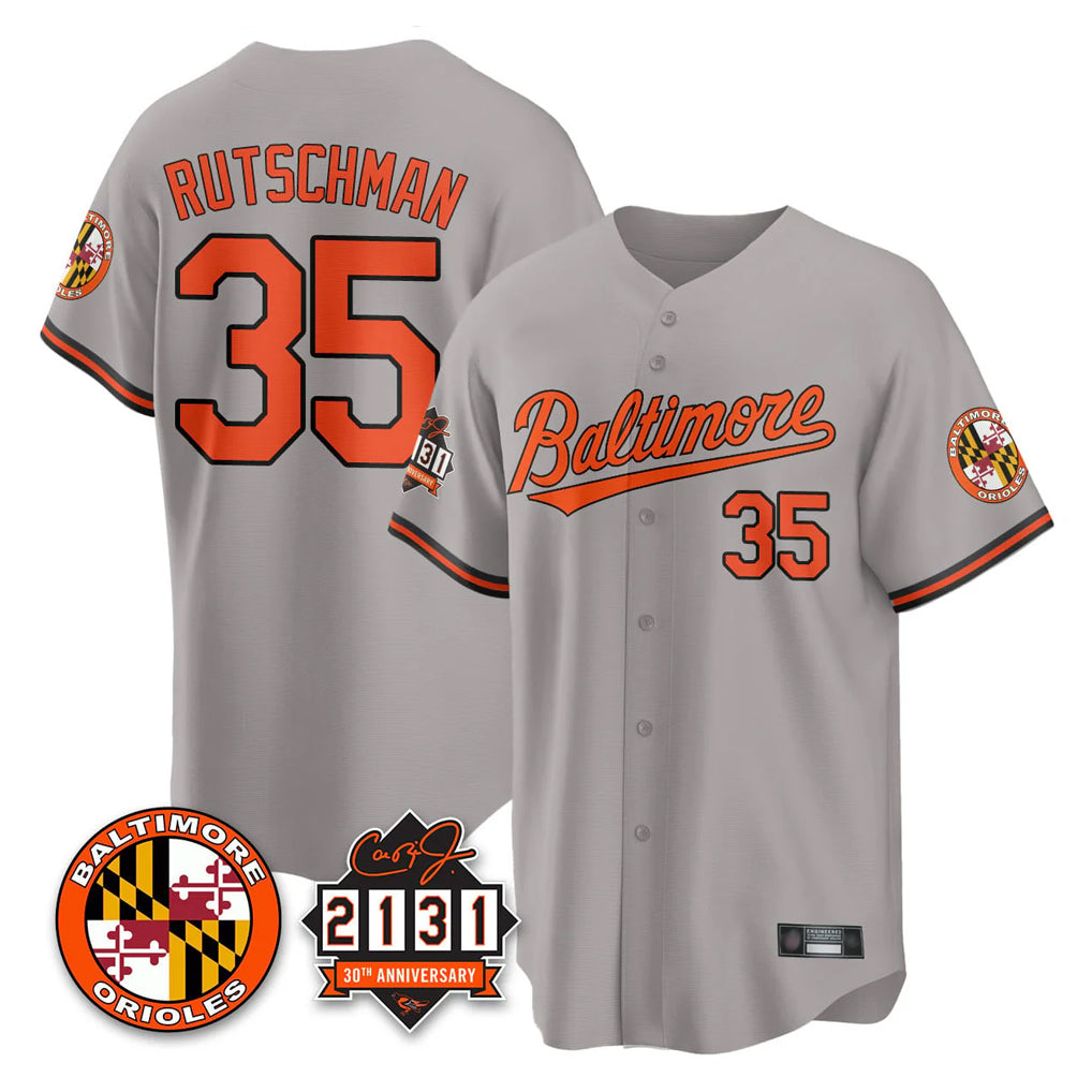 Baseball Jersey | Baltimore Orioles #35 Adley Rutschman Player Gray 30th Anniversary of 2131 Home Game Stitched - image 1