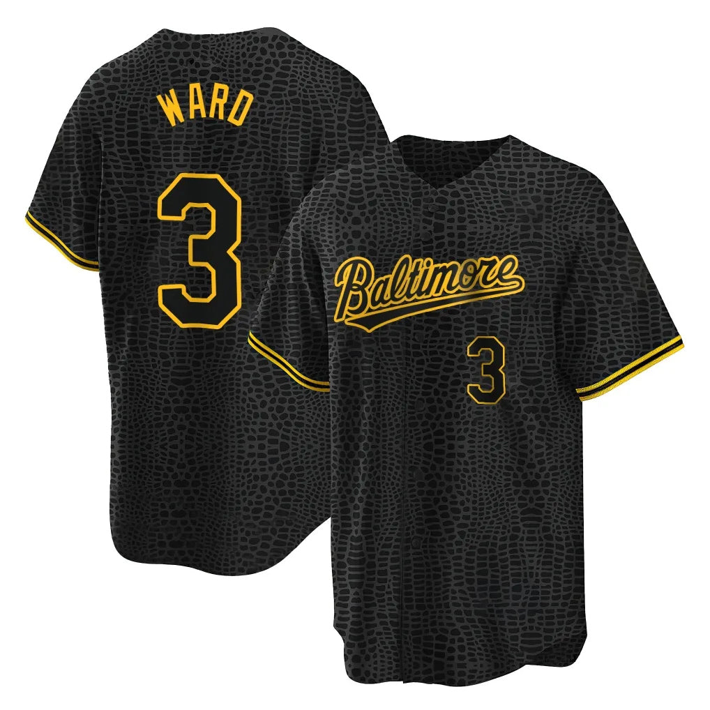 Baseball Jersey | Baltimore Orioles #3 Taylor Ward Player Black Snake Skin City Home Game Stitched - image 1