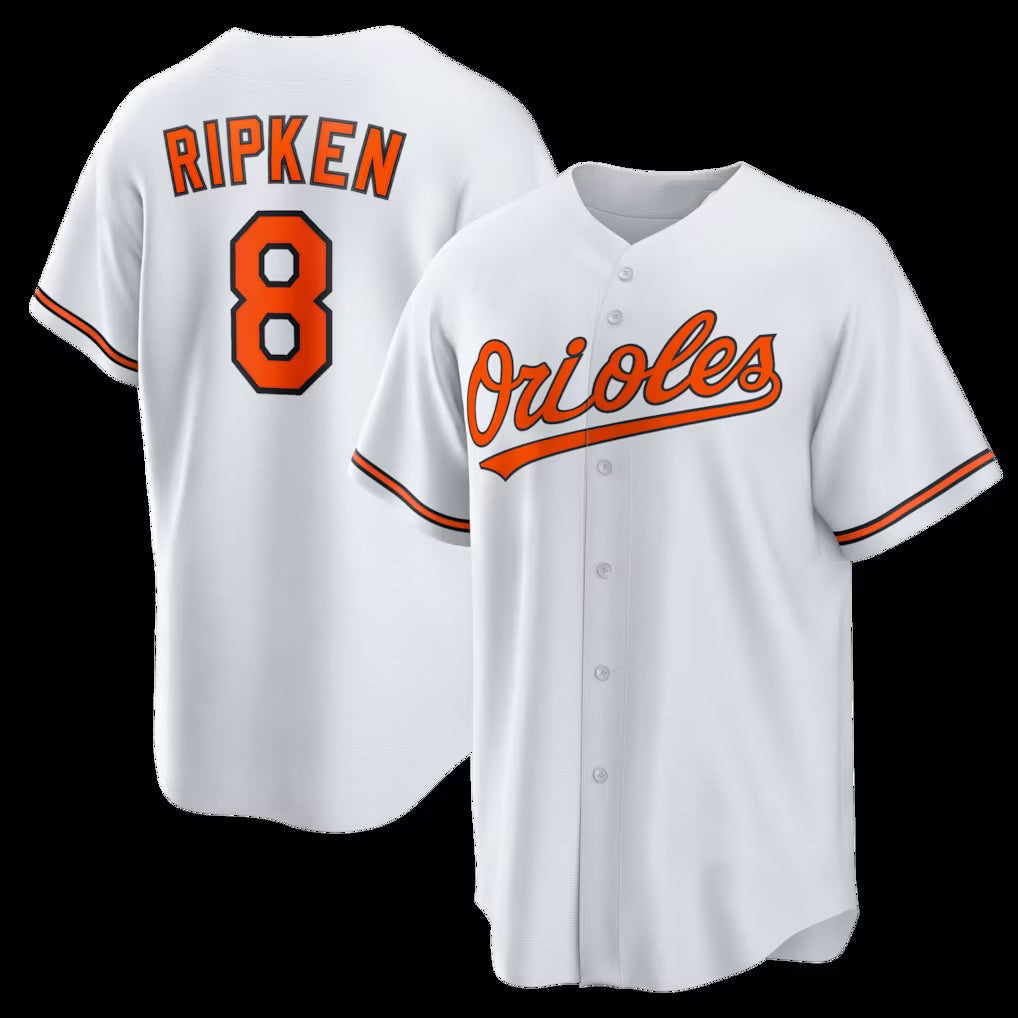Baseball Jersey | Baltimore Orioles #8 Cal Ripken Jr. White Home Retired Player Replica - image 1