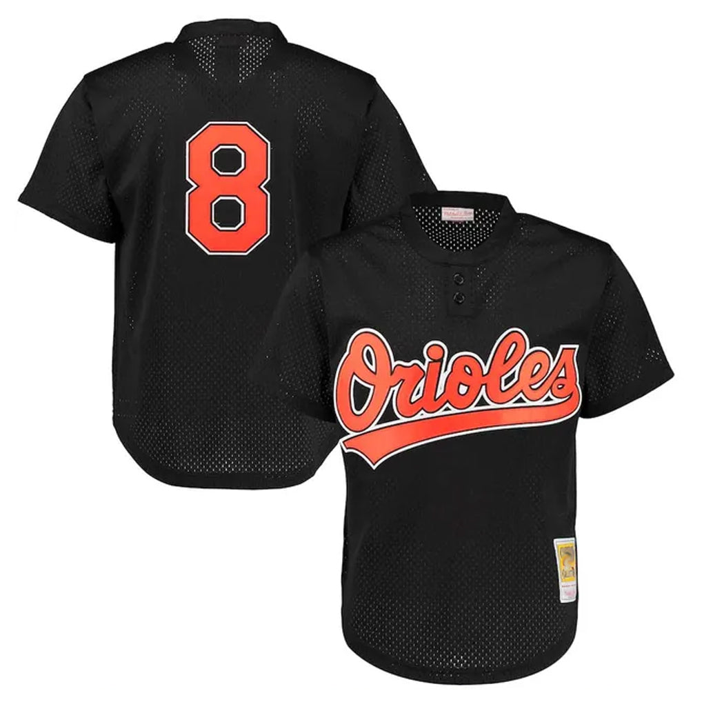 Baseball Jersey | Baltimore Orioles #8 Cal Ripken Player Black 1997 Cooperstown Mesh Game Stitched - image 1