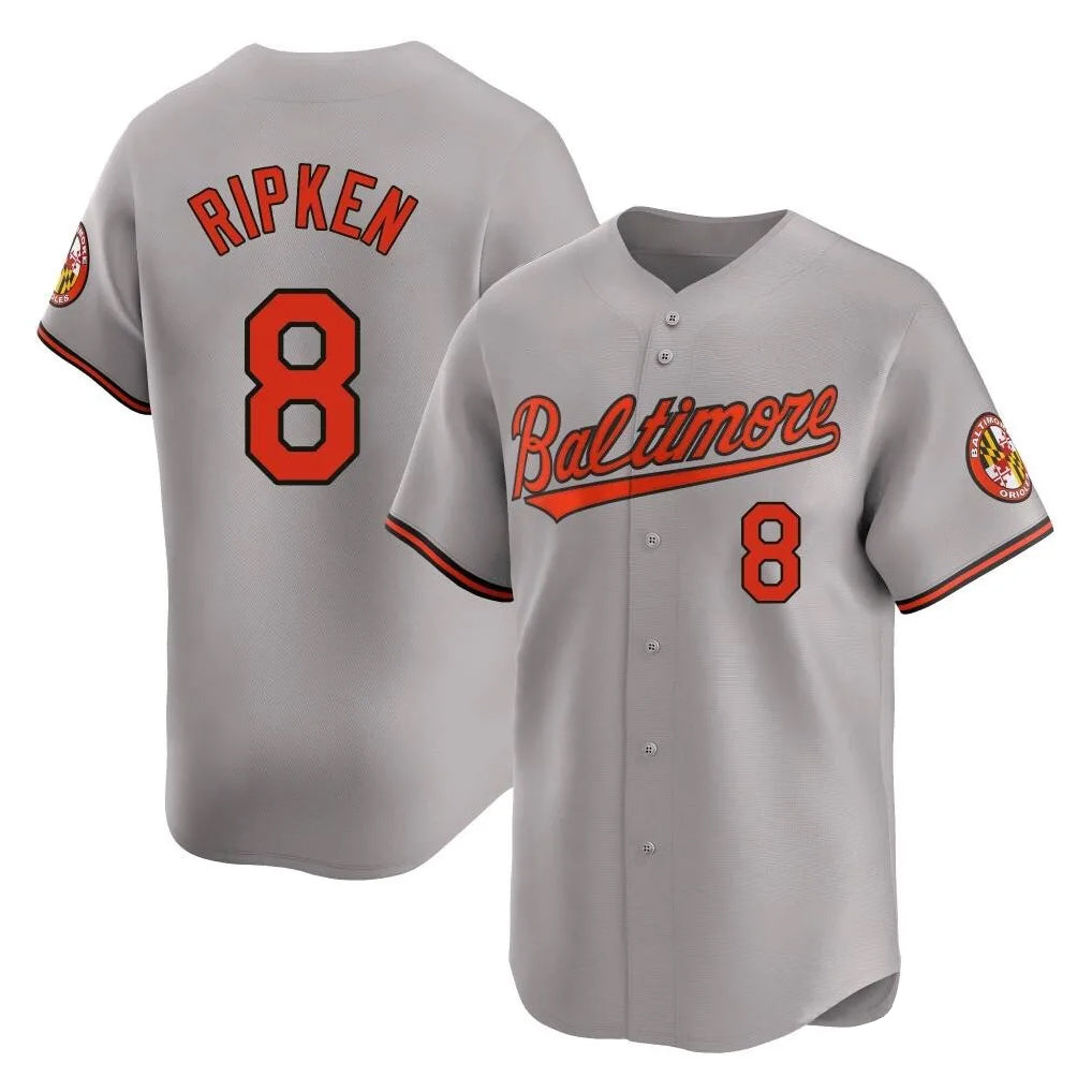 Baseball Jersey | Baltimore Orioles #8 Cal Ripken Player Gray Limited Home Game Stitched - image 1
