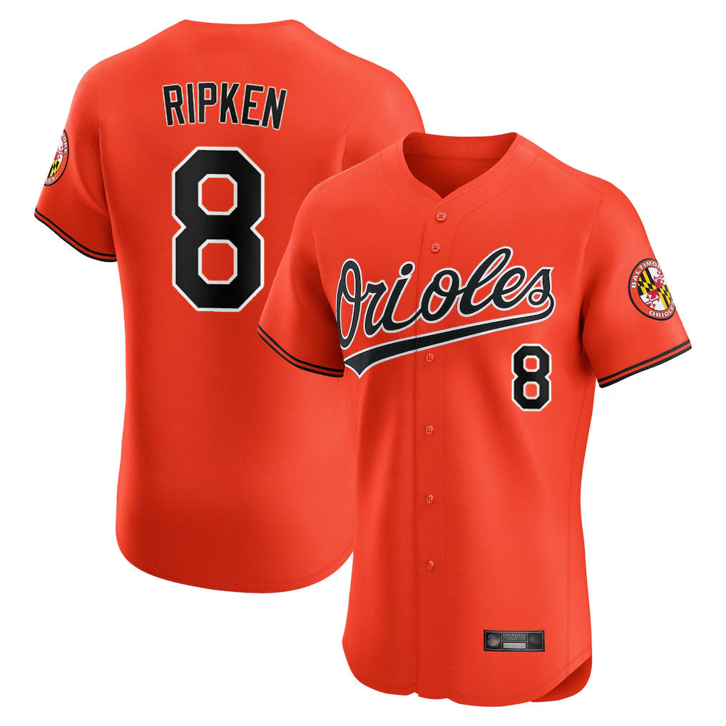 Baseball Jersey | Baltimore Orioles #8 Cal Ripken Player Orange Limited Home Game Stitched - image 1