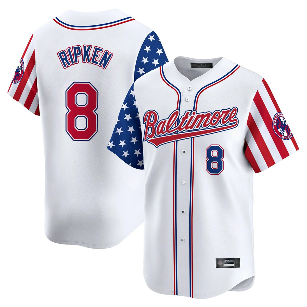 Baseball Jersey | Baltimore Orioles #8 Cal Ripken Player White Independence Day Limited Home Game Stitched - image 1