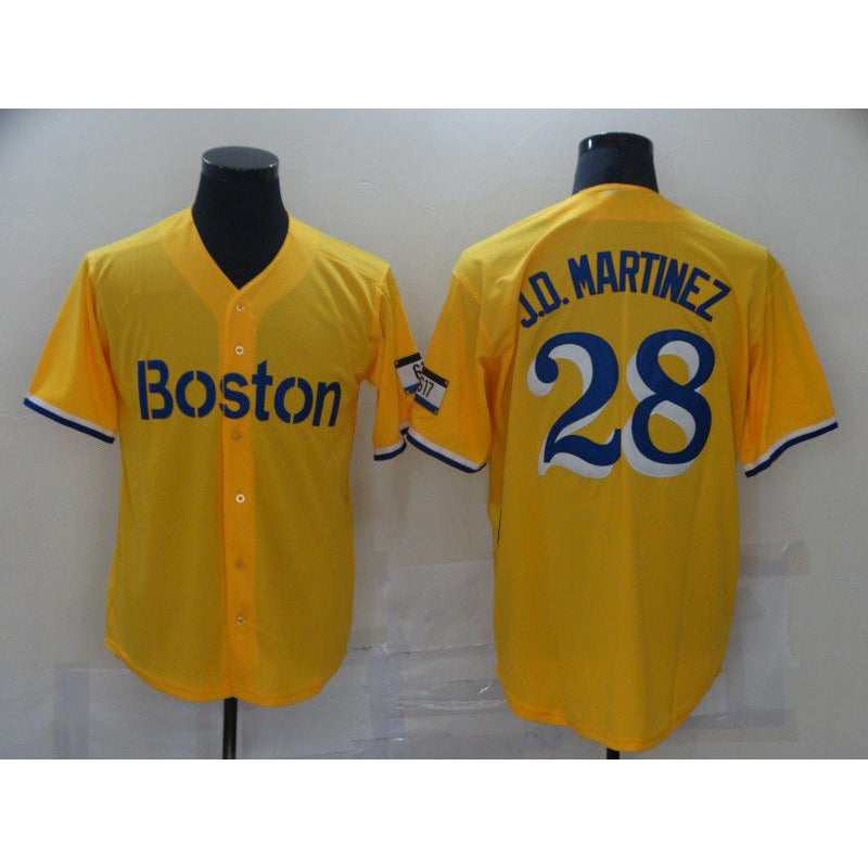 Baseball Jersey | Boston Red Sox #28 J.D.Martinez Yellow City Edition Game 2021 - image 1
