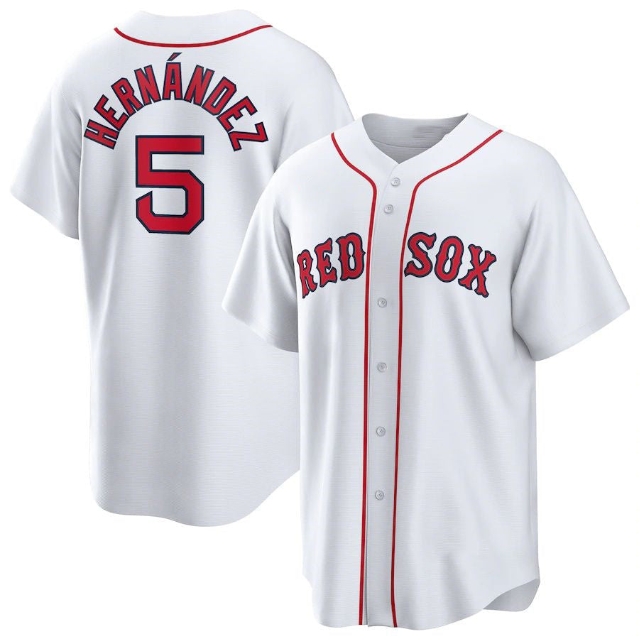 Baseball Jersey | Boston Red Sox #5 Enrique Hernandez White Home Replica Player - image 1