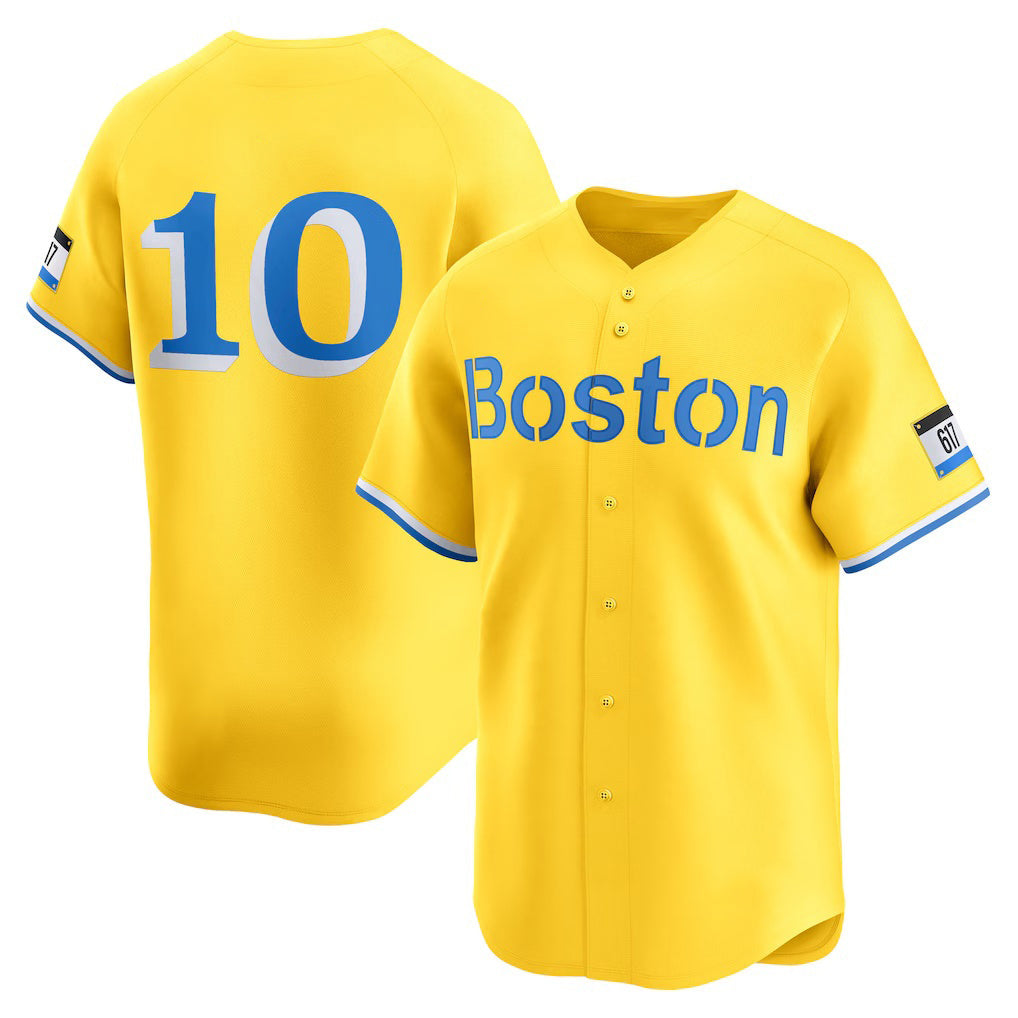 Baseball Jersey | Boston Red Sox #10 Trevor Story Gold City Connect Limited Player - image 1