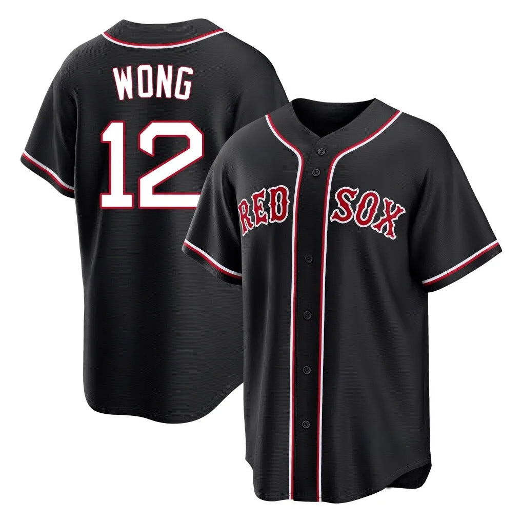 Baseball Jersey | Boston Red Sox #12 Connor Wong Player Black Out Home Game Stitched - image 1