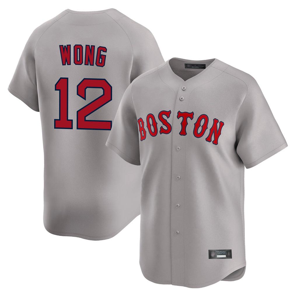Baseball Jersey | Boston Red Sox #12 Connor Wong Player Gray Road Limited Home Game Stitched - image 1
