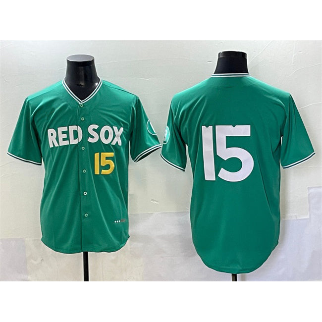 Baseball Jersey | Boston Red Sox #15 Dustin Pedroia Green 2025 City Connect Limited Stitched - image 1