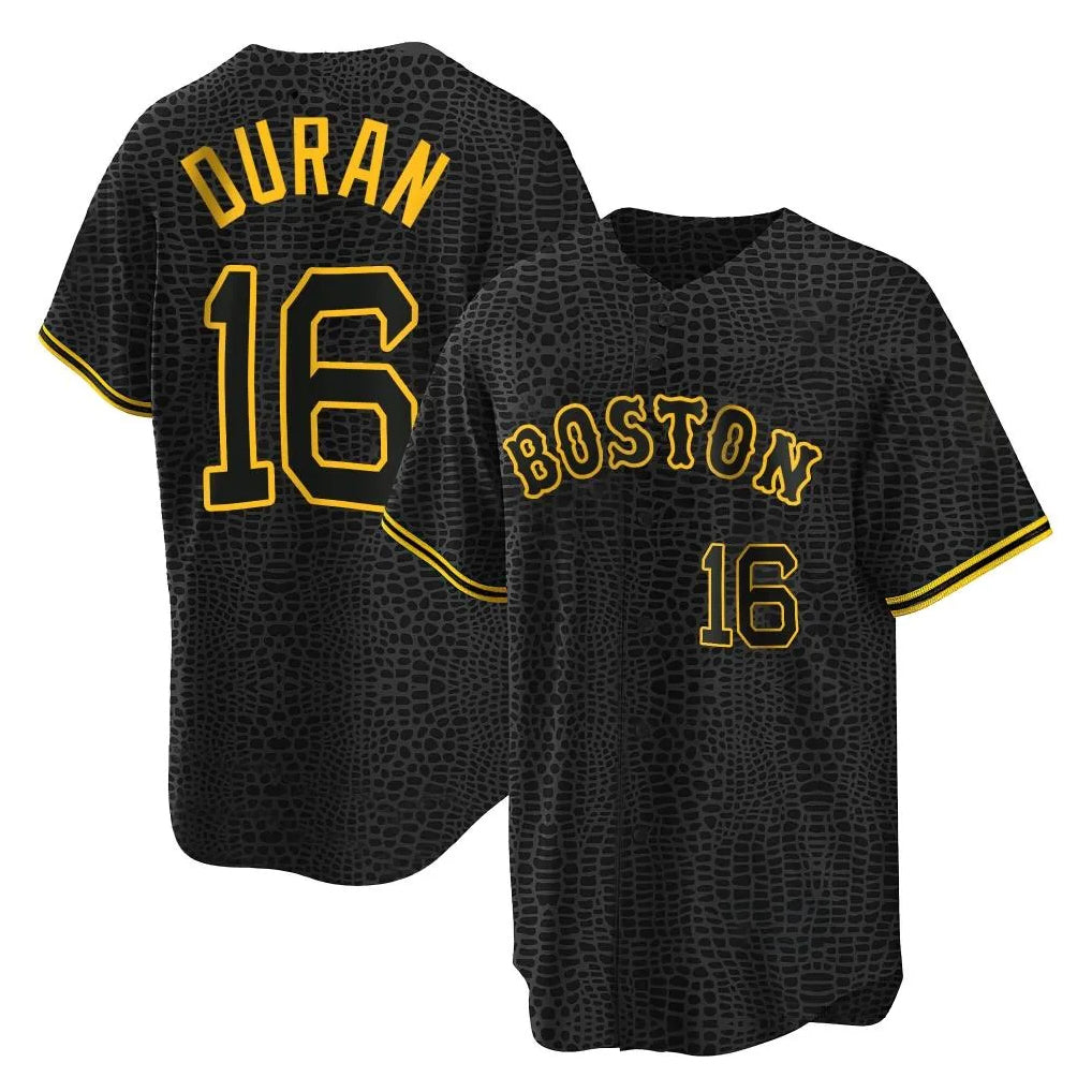 Baseball Jersey | Boston Red Sox #16 Jarren Duran Player Black Snake Skin City Home Game Stitched - image 1