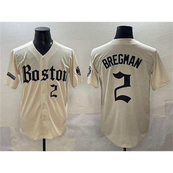 Baseball Jersey | Boston Red Sox #2 Alex Bregman Cream Gothic Vapor Limited Stitched - image 1