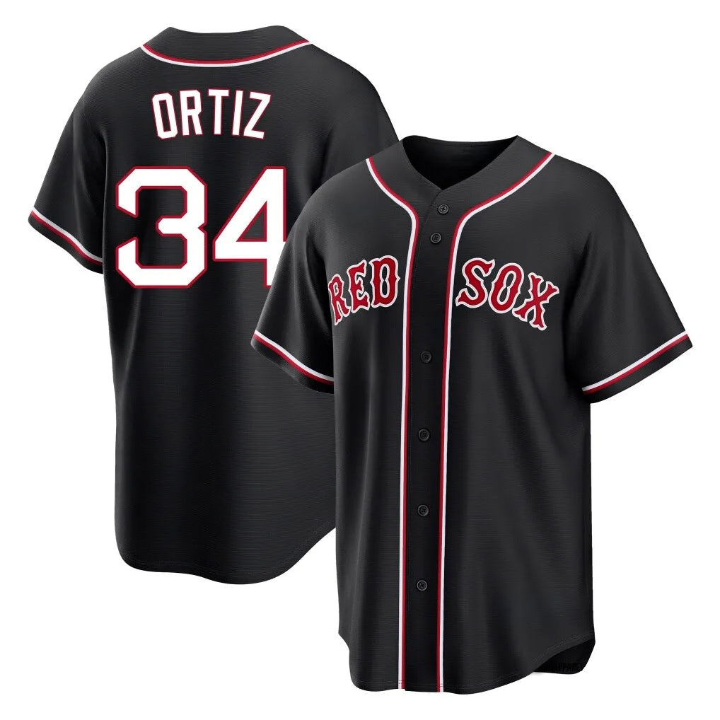 Baseball Jersey | Boston Red Sox #34 David Ortiz Player Black Out Home Game Stitched - image 1