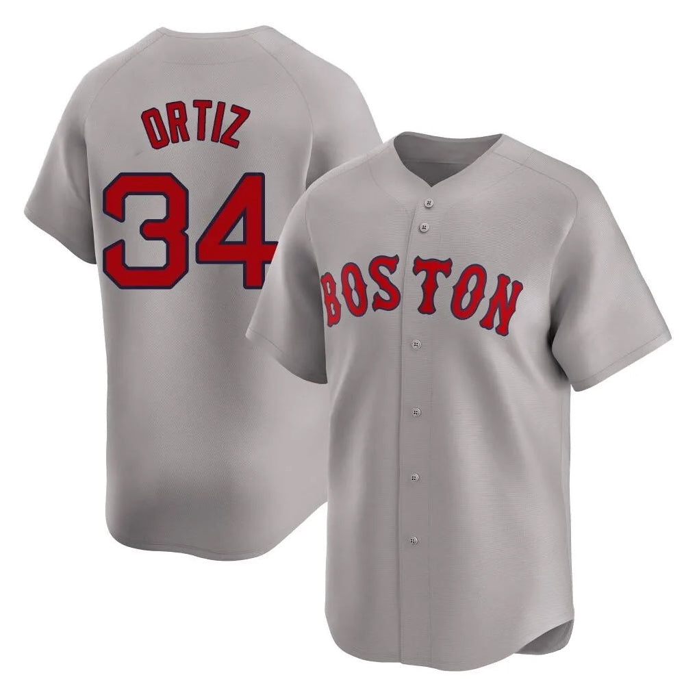 Baseball Jersey | Boston Red Sox #34 David Ortiz Player Gray Road Limited Home Game Stitched - image 1