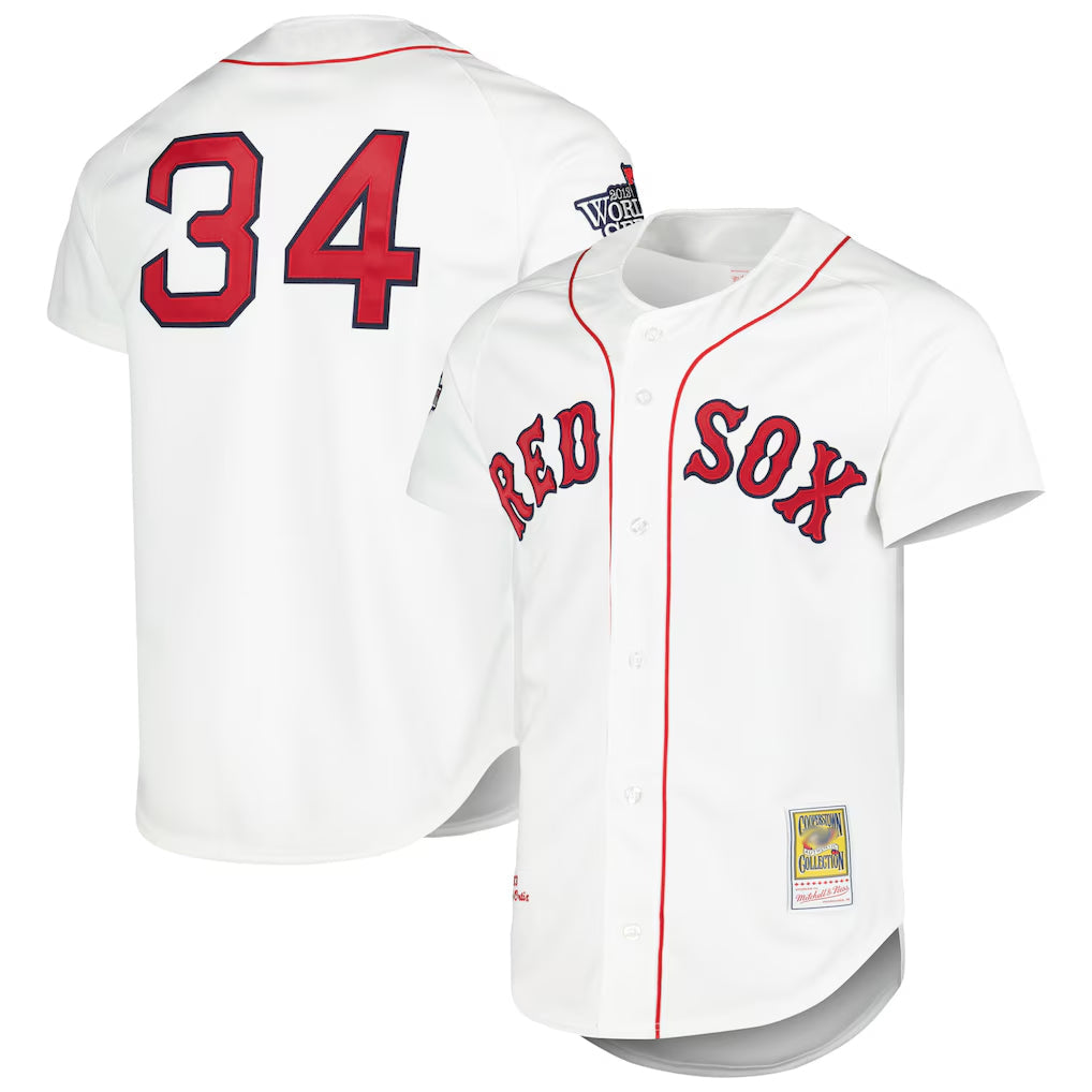 Baseball Jersey | Boston Red Sox #34 David Ortiz Player White Cooperstown Collection Mesh Home Stitched - image 1