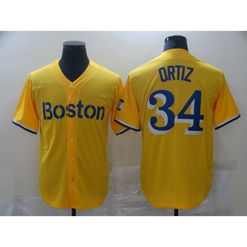 Baseball Jersey | Boston Red Sox #34 David Ortiz Yellow Game 2021 - image 1