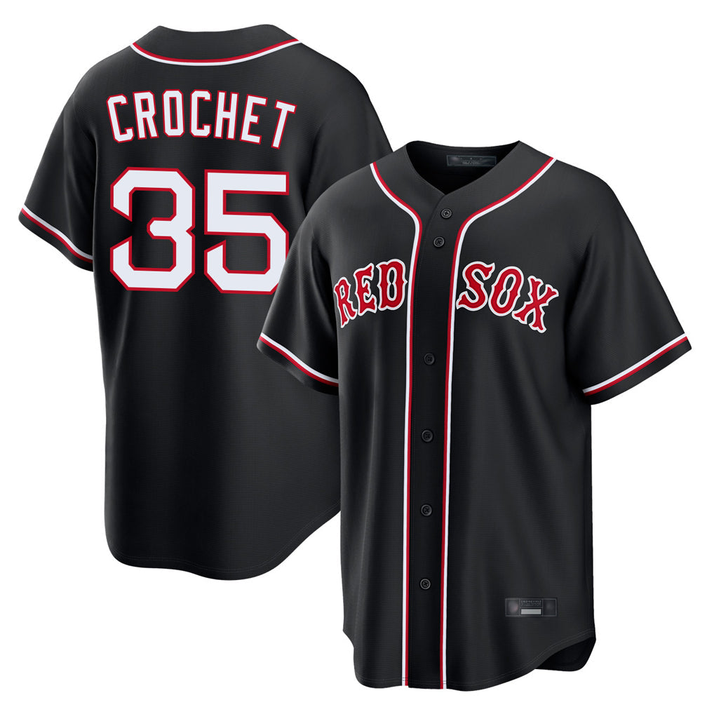 Baseball Jersey | Boston Red Sox #35 Garrett Crochet Player Black Out Home Game Stitched - image 1