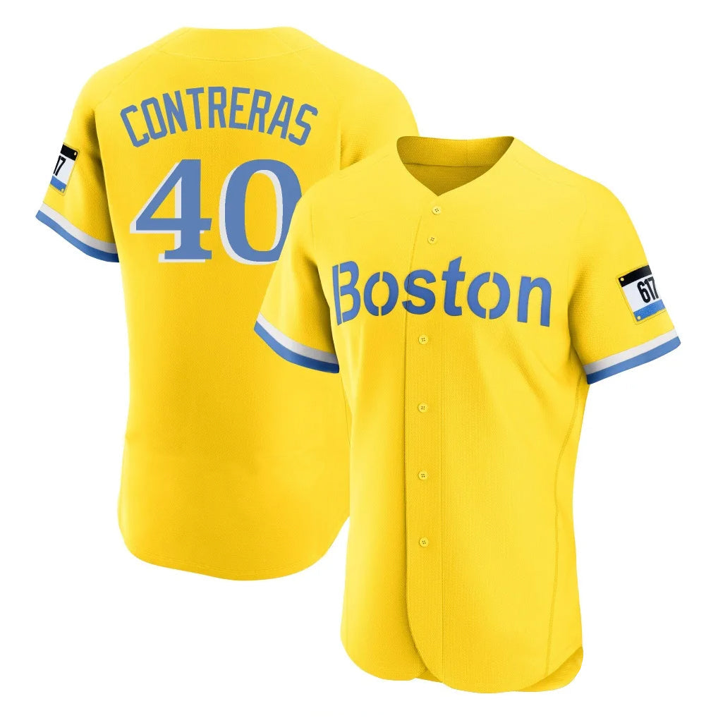Baseball Jersey | Boston Red Sox #40 Willson Contreras Player Yellow Limited Home Game Stitched - image 1