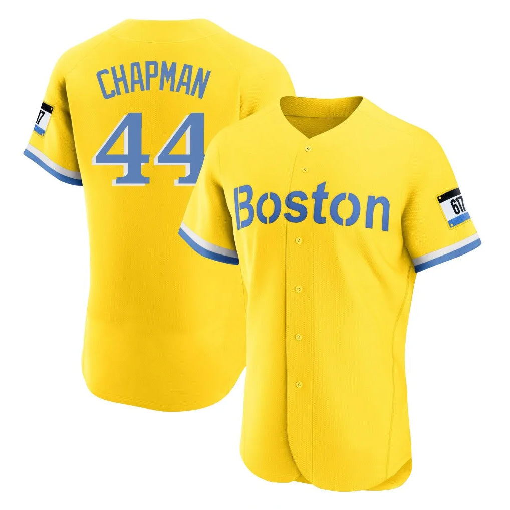 Baseball Jersey | Boston Red Sox #44 Aroldis Chapman Player Yellow Limited Home Game Stitched - image 1