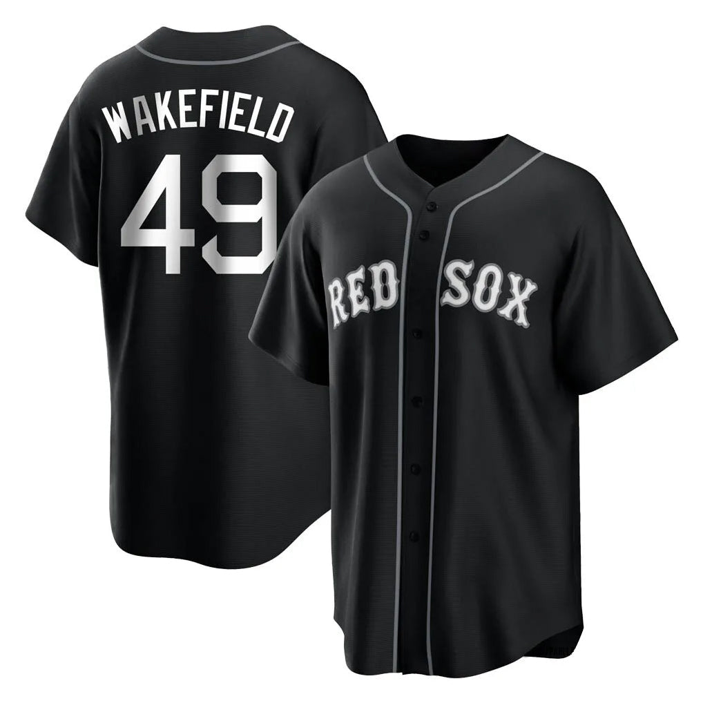 Baseball Jersey | Boston Red Sox #49 Tim Wakefield Player Black Home Game Stitched - image 1