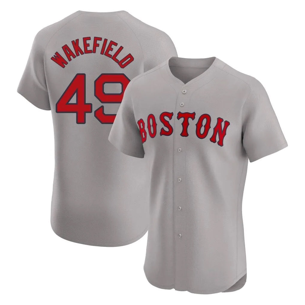 Baseball Jersey | Boston Red Sox #49 Tim Wakefield Player Gray Road Limited Home Game Stitched - image 1