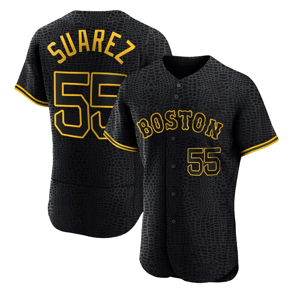 Baseball Jersey | Boston Red Sox #55 Ranger Su¨¢rez Player Black Snake Skin City Limited Home Stitched - image 1