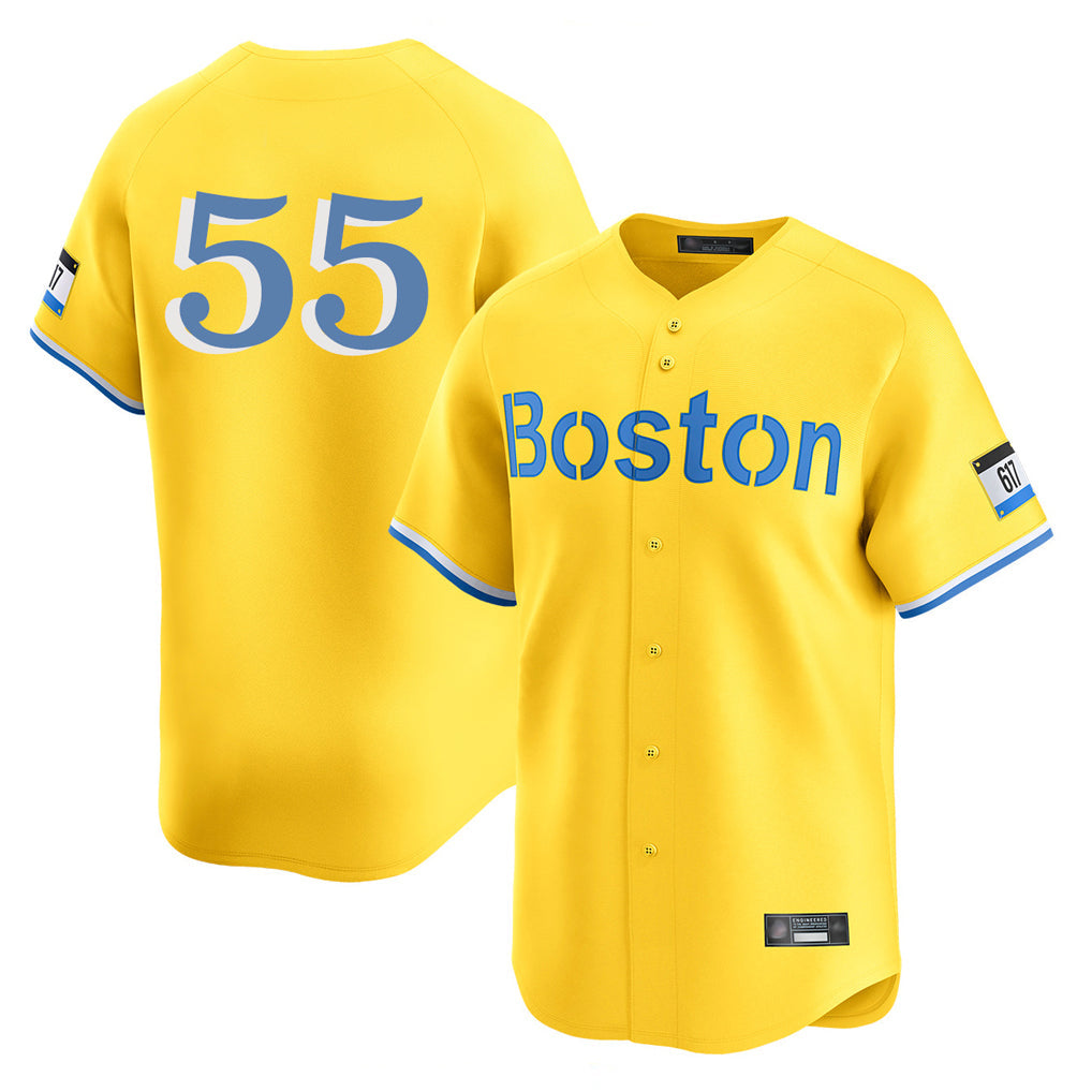 Baseball Jersey | Boston Red Sox #55 Ranger Su¨¢rez Player Yellow Limited Home Game Stitched - image 1