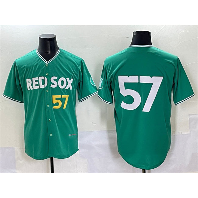 Baseball Jersey | Boston Red Sox #57 Greg Weissert Green 2025 City Connect Limited Stitched - image 1