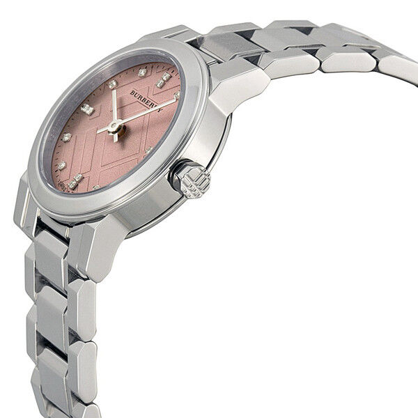Burberry Ladies The City Check Diamonds Pink 26mm Watch - product view 3