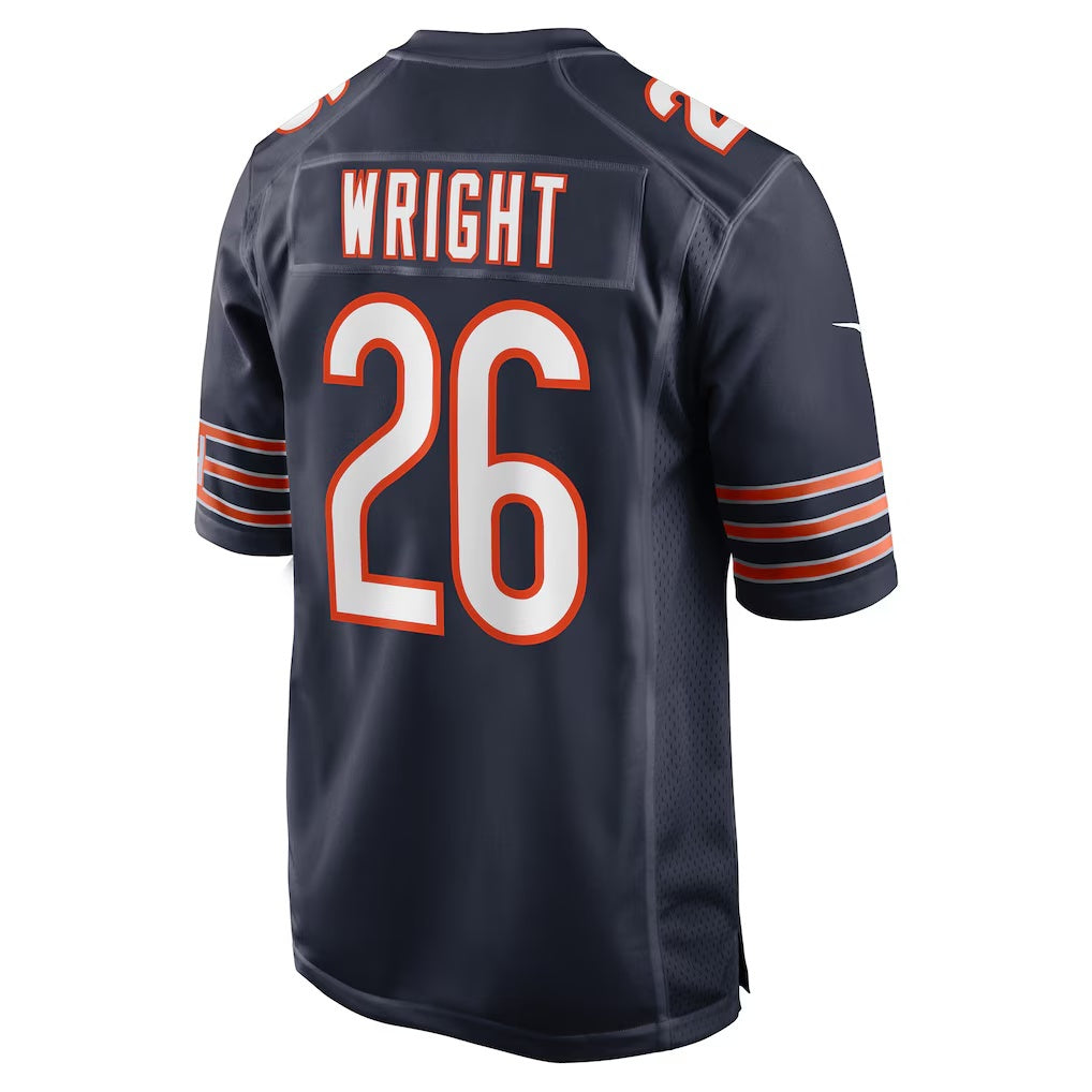 American Football Jersey | C.Bears #26 Nahshon Wright Navy Team Game Stitched Football American Jersey - image 1
