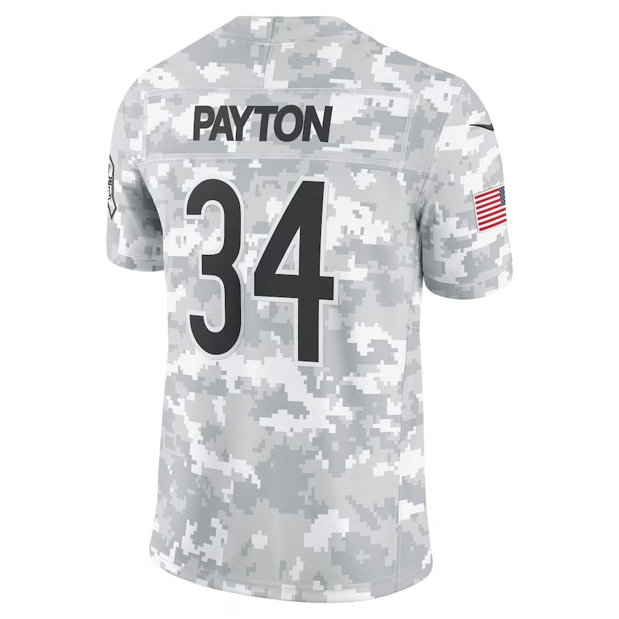 American Football Jersey | C.Bears #34 Walter Payton Arctic Camo 2024 Salute to Service Retired Player Limited Stitched Football American Jersey - image 1