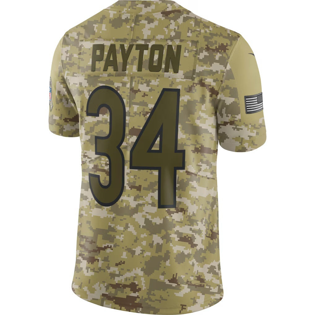 American Football Jersey | C.Bears #34 Walter Payton Camo Salute to Service Retired Player Limited Stitched Football American Jersey - image 1