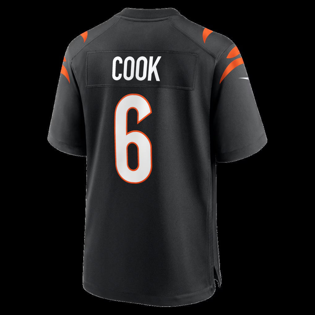 American Football Jersey | C.Bengals #6 Bryan Cook Black Team Game Jersey - image 1
