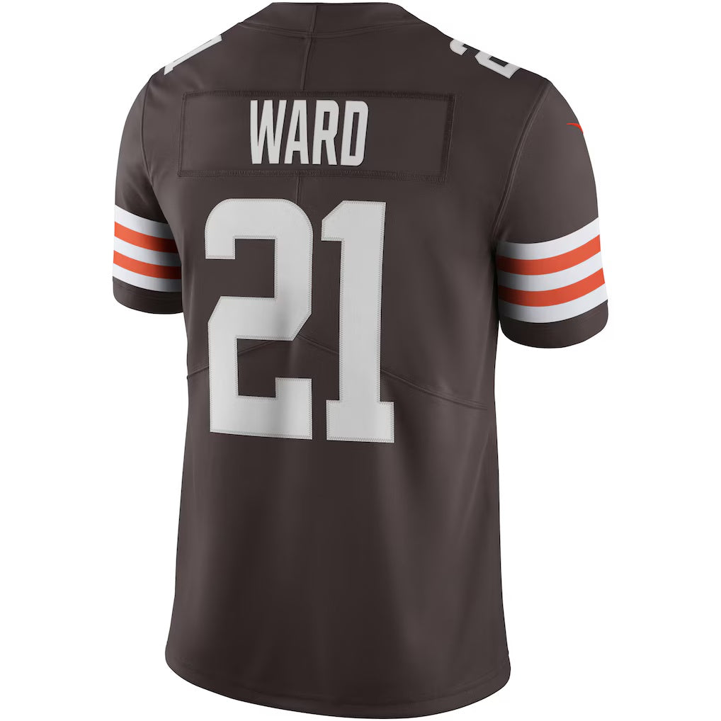 American Football Jersey | C.Browns #21 Denzel Ward Brown Vapor Limited Stitched Football American Jersey - image 1