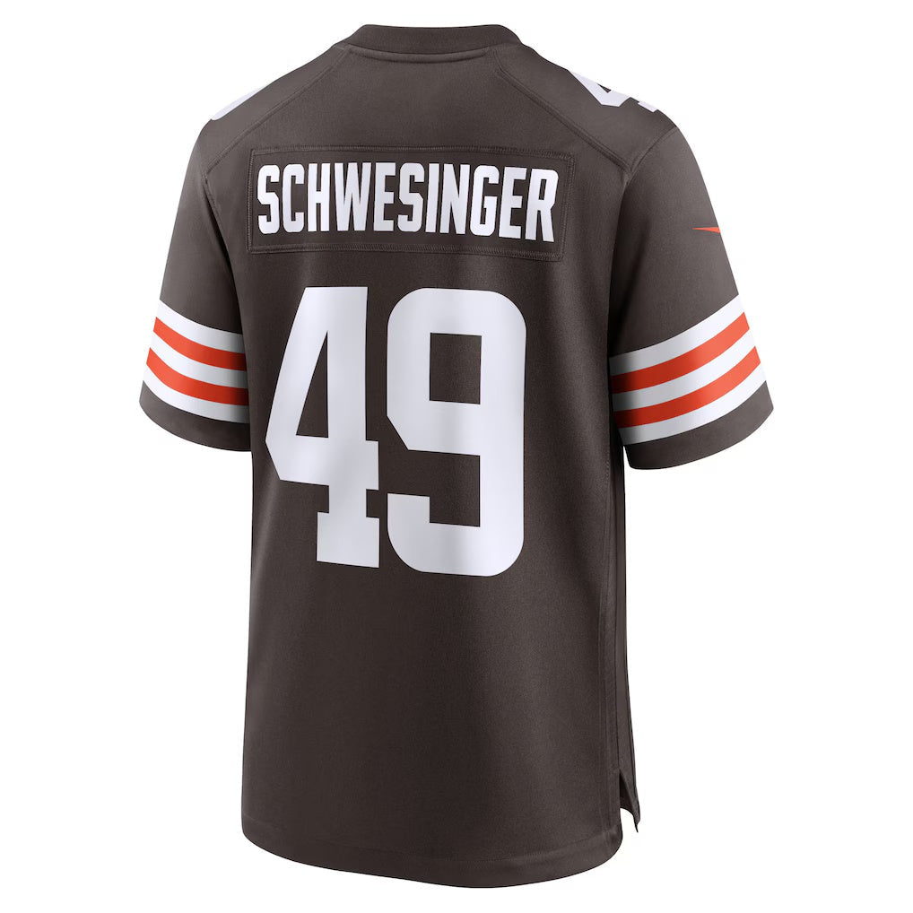 American Football Jersey | C.Browns #49 Carson Schwesinger Brown 2025 Draft Game Stitched Football American Jersey - image 1